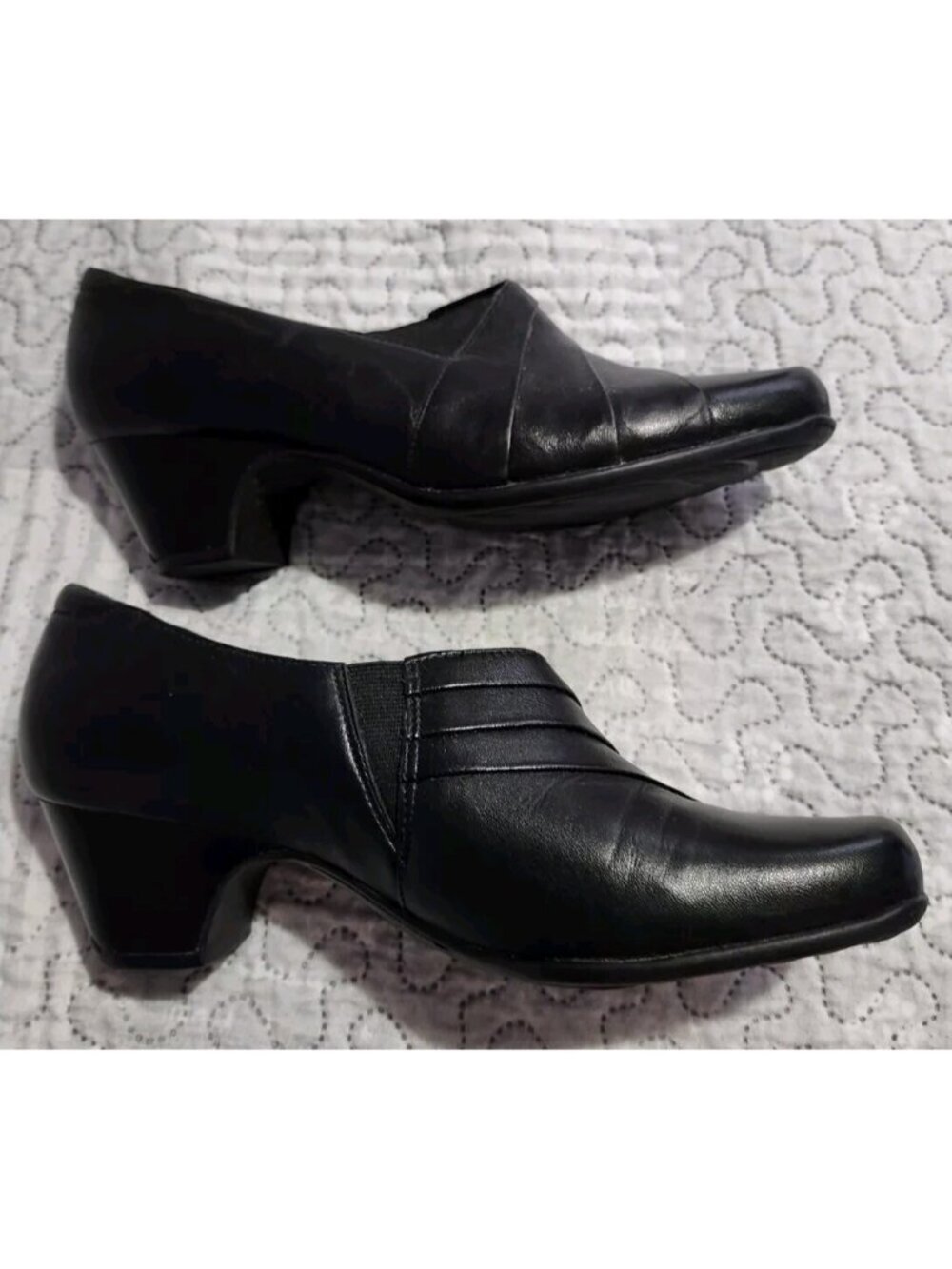 Clarks Sugar Spice Black Pleated Heels 9.5 - Picture 2 of 6